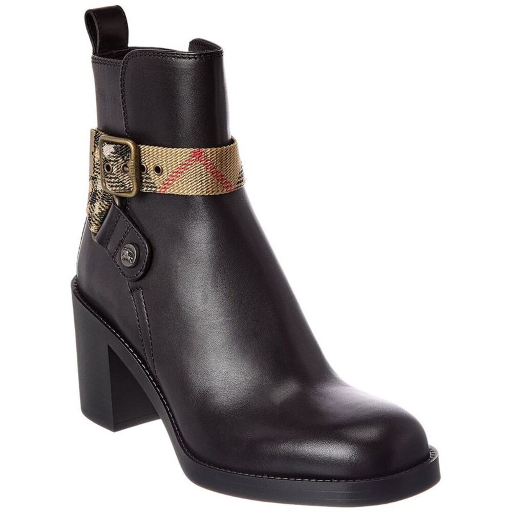 Burberry Huntley Leather Boot, Black